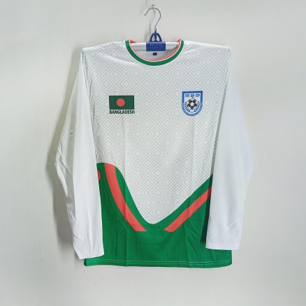 Bangladesh Football Jersey - Full sleeve Football Jersey for Man -Football Jersey_155_White