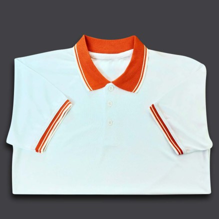 PK Polo White Jersey For Men (Orange Collar)_5107
