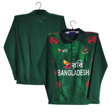 Bangladesh Full Sleeve Polo Cricket Jersey For Men - Robi Polo Jersey For Men - Bangladesh Cricket Jersey 2025-26_0128