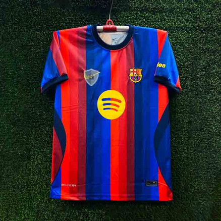 Barcelona Embroidery Gol Gola Half-sleeve Football Jersey For Men-6082
